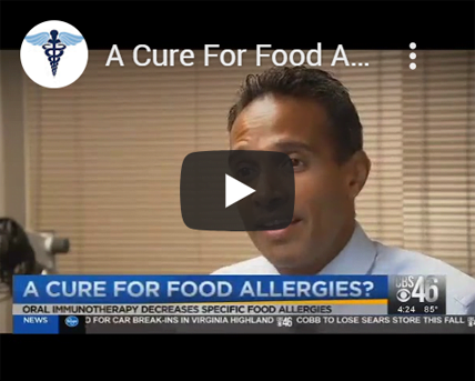 Video thumbnail of Dr. Chacko discussing food allergies and oral immunotherapy on CBS